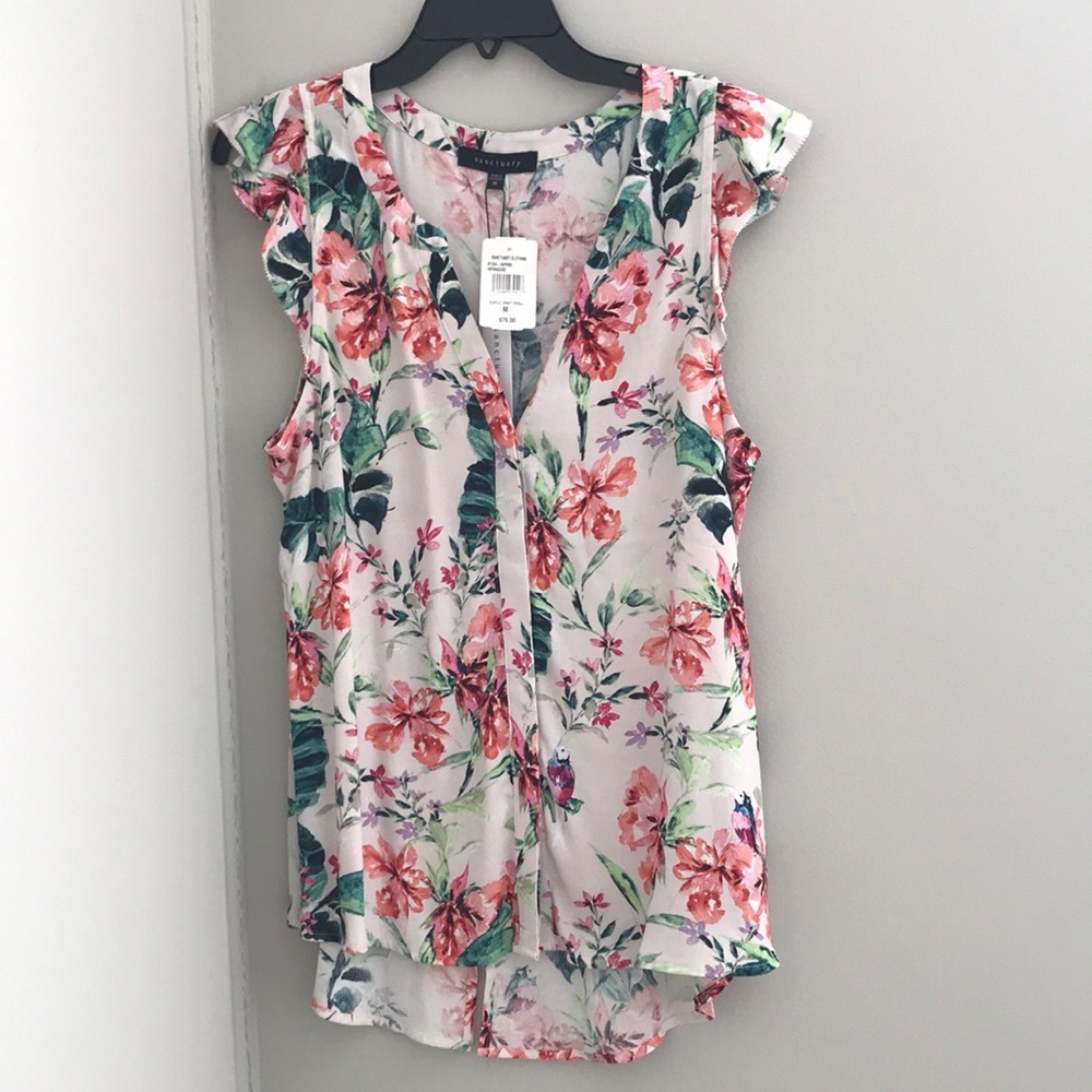 Sanctuary floral sleeveless blouse